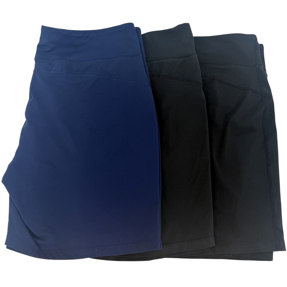 Lands' End Active Bike Shorts Lot Women’s 2X Navy Black 3 Pairs High Stretch